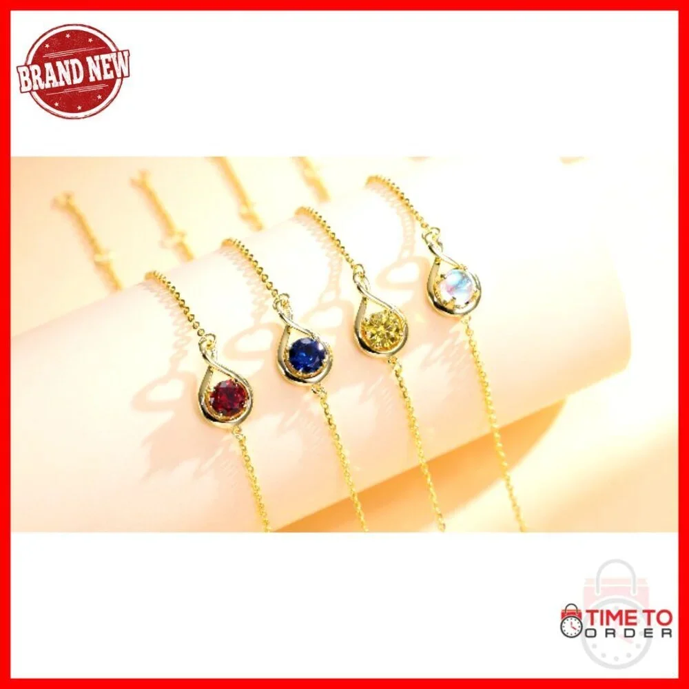 Sterling Silver Infinity Birthstone Bracelet Elegant Fine Jewelry Gift